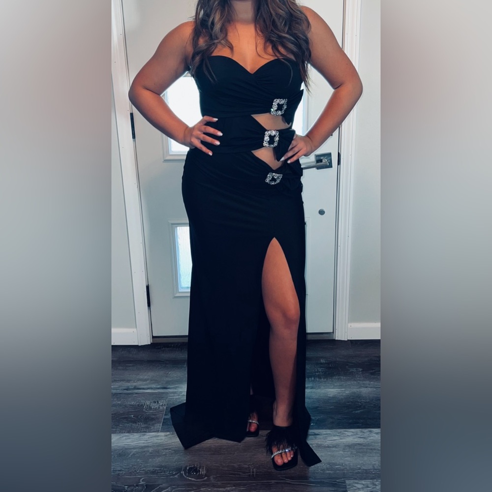 Tarik Ediz Black Flash 50685 Prom Dress